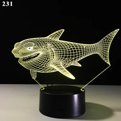 3D красочные лампы в форме дельфинов светодио дный Touch 3 D ночные огни градиент визуального трехмерного лампы Новинка светильники - Испускаемый цвет: 231