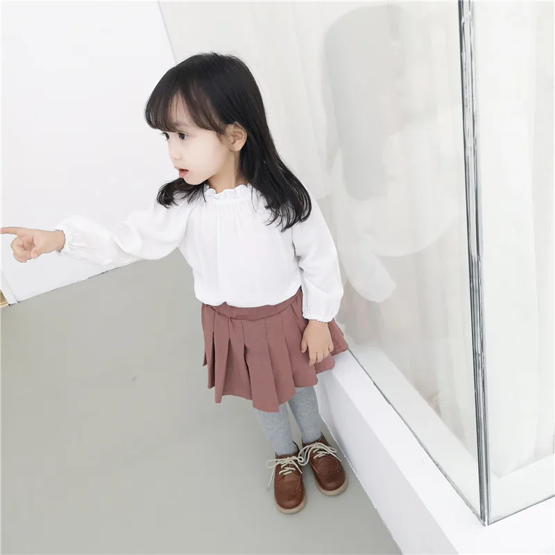 Baby Girl Tutu Skirts Autumn Baby Clothes Kids Princess Girls Skirt Pleated Pettiskirt solid color Kawaii school Skirts dropship (20)