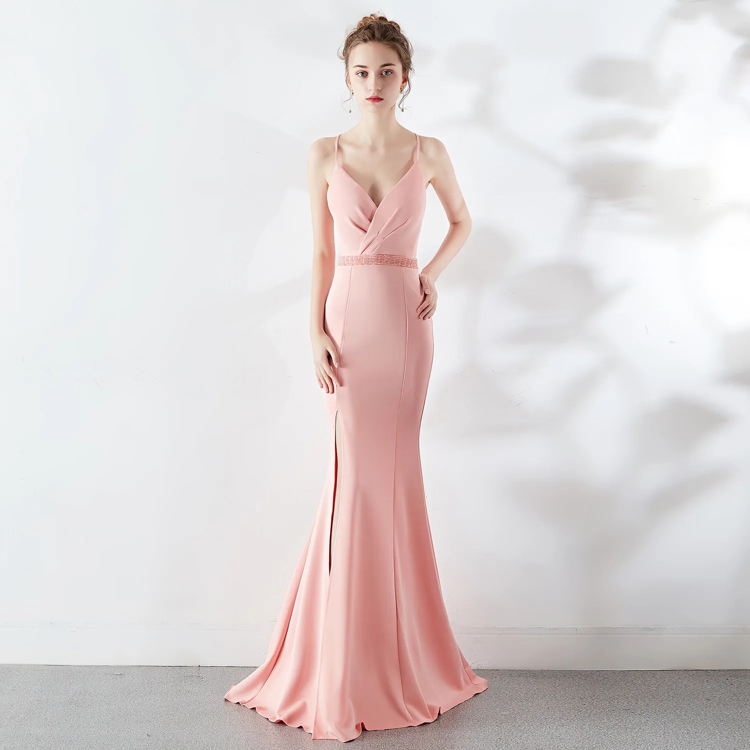 

Women Sexy Party Dress Female Spaghetti Strap V-Neck Elegant Bodycon Dresses Summer 2019 Womens Club Wear Long Clothes Vestidos