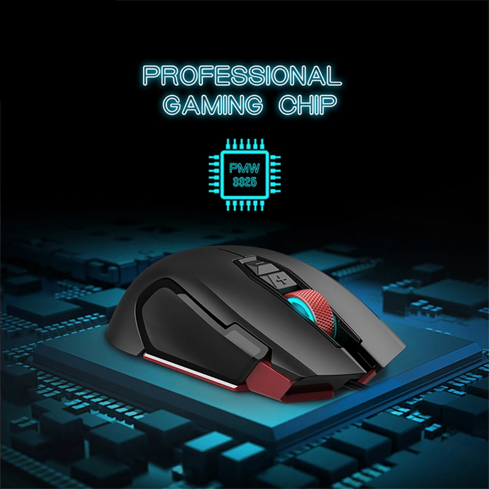 Hexgeards GM201 6000 dpi геймерская мышь RGB 7 металлическая кнопка Kailh 20 миллионов микро