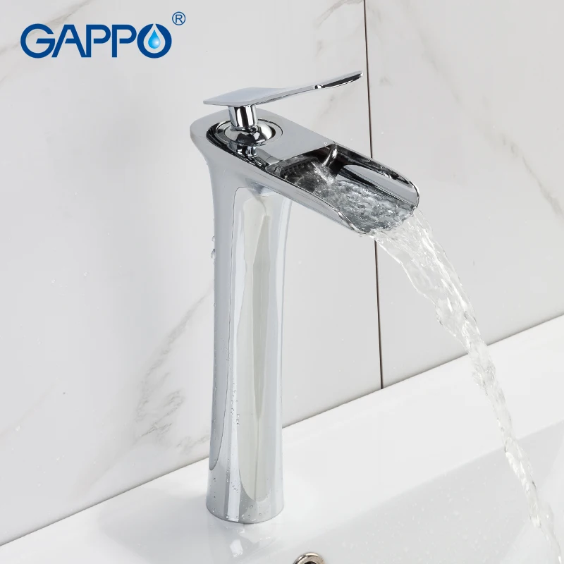 

GAPPO Basin Faucets chrome waterfall bathroom faucet tall water taps mixer deck mounted basin sink faucet taps waterfall faucet