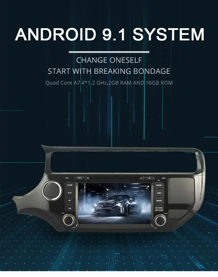 Excellent LJDA Android 9.1 Car DVD Player For KIA Rio K3 2015 2016 GPS Navigation 2 Din Car Radio Multimedia WIFI Stereo IPS Auto Audio 1