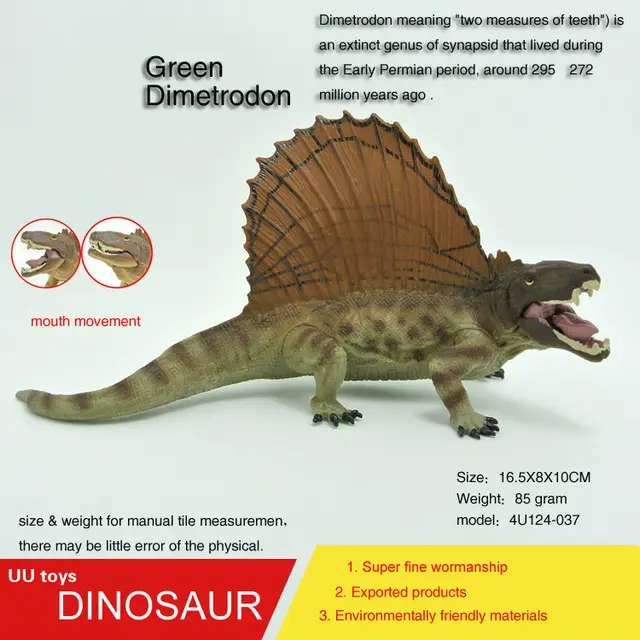 hot toys figure jurassic green dimetrodon plastic dinosaur toys dimetrodon size