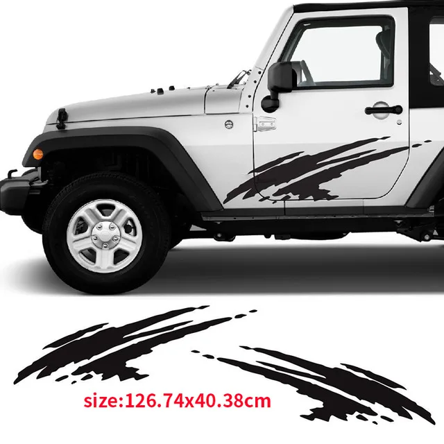 Виниловая наклейка для Jeep Wrangler 2 шт. с эффектом брызг грязи Графическая полоска