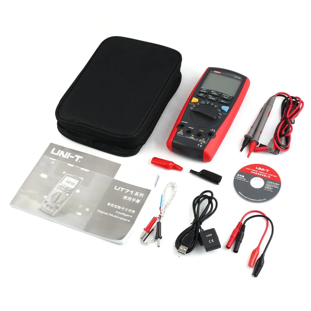 

Intelligent Digital Multimeter UNIT DC/AC Volt Current Meter Handheld Ammeter Ohm Diode Capacitance Tester 40000 Multitester