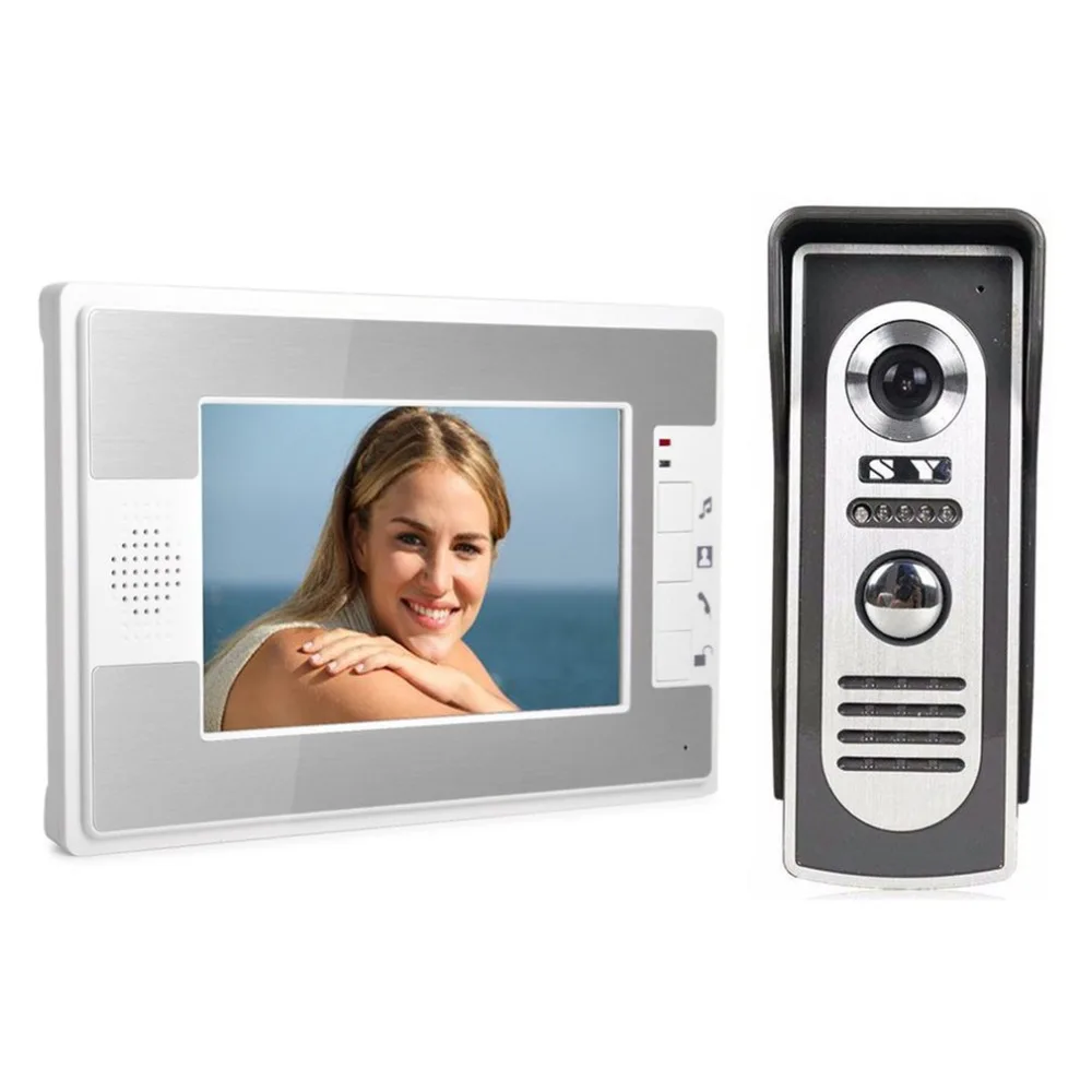 

7 Inch TFT Video Door Phone Doorbell Intercom System Kit Waterproof Monitor Night Vision with HD Camera Wired Door Phone