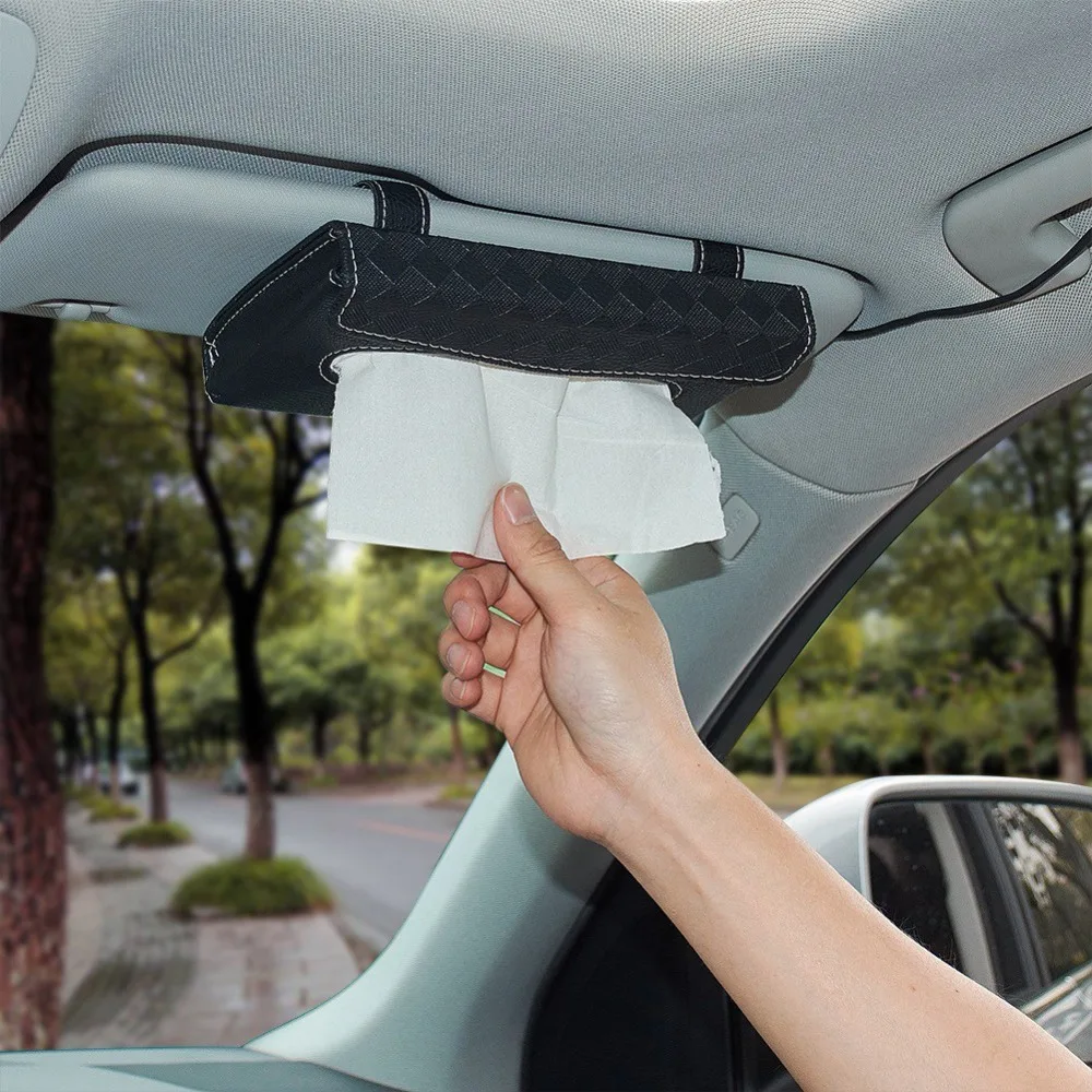 Tissue Box Universal PU Car Sun Visor Hanging Type Cover Rectangular Holder In Styling | Автомобили и мотоциклы