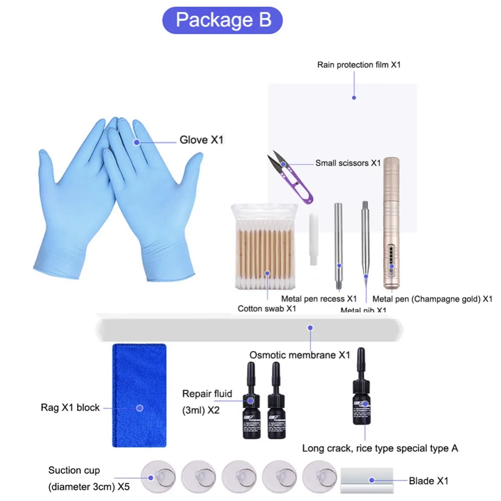  New Style Auto Glass Vacuum Repair Kit Glass Crack Kit Fast DIY Repair Car Front Windshield Repair 