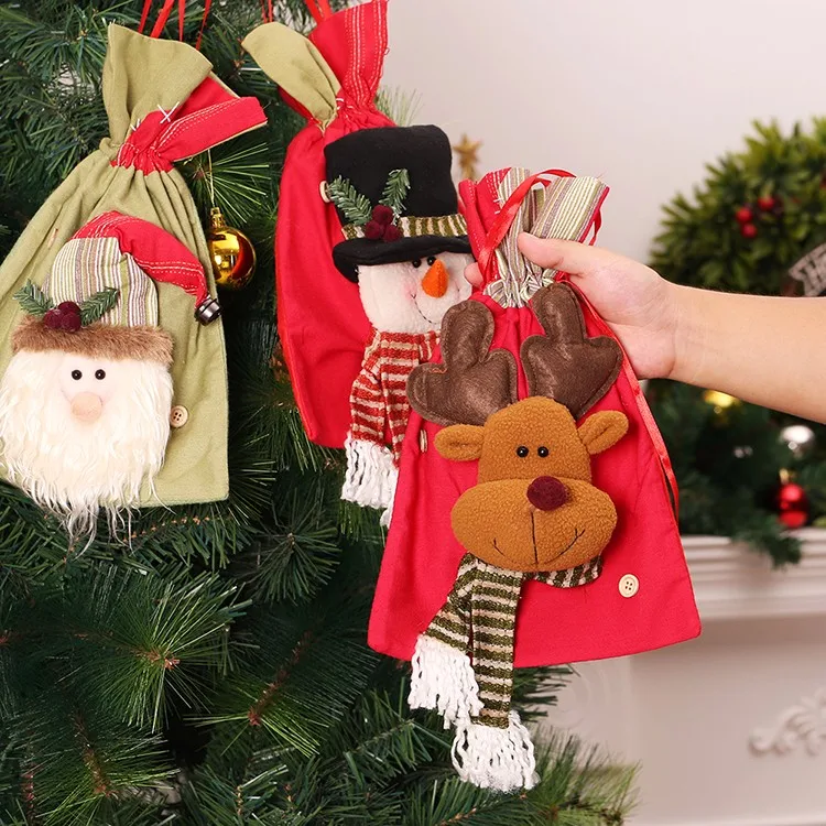 Санта-Клаус, Санта-Клаус, натальные конфеты, держатели для подарков, Рождественский мешок, Новогодний подарочный мешок, adornos de navidad, украшения для рождественской елки