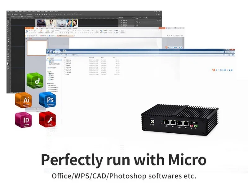 Мини-ПК 4 Lan безопасности шлюза устройства поддержка AES-NI как межсетевой экран LAN или WAN маршрутизатор x86 микро компьютер