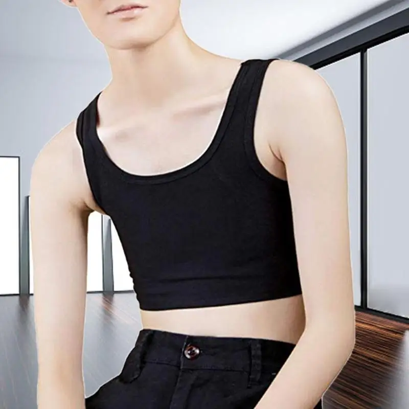 Короткий жилет майка Tomboy дышащее нижнее белье с пряжкой короткий обтягивающий