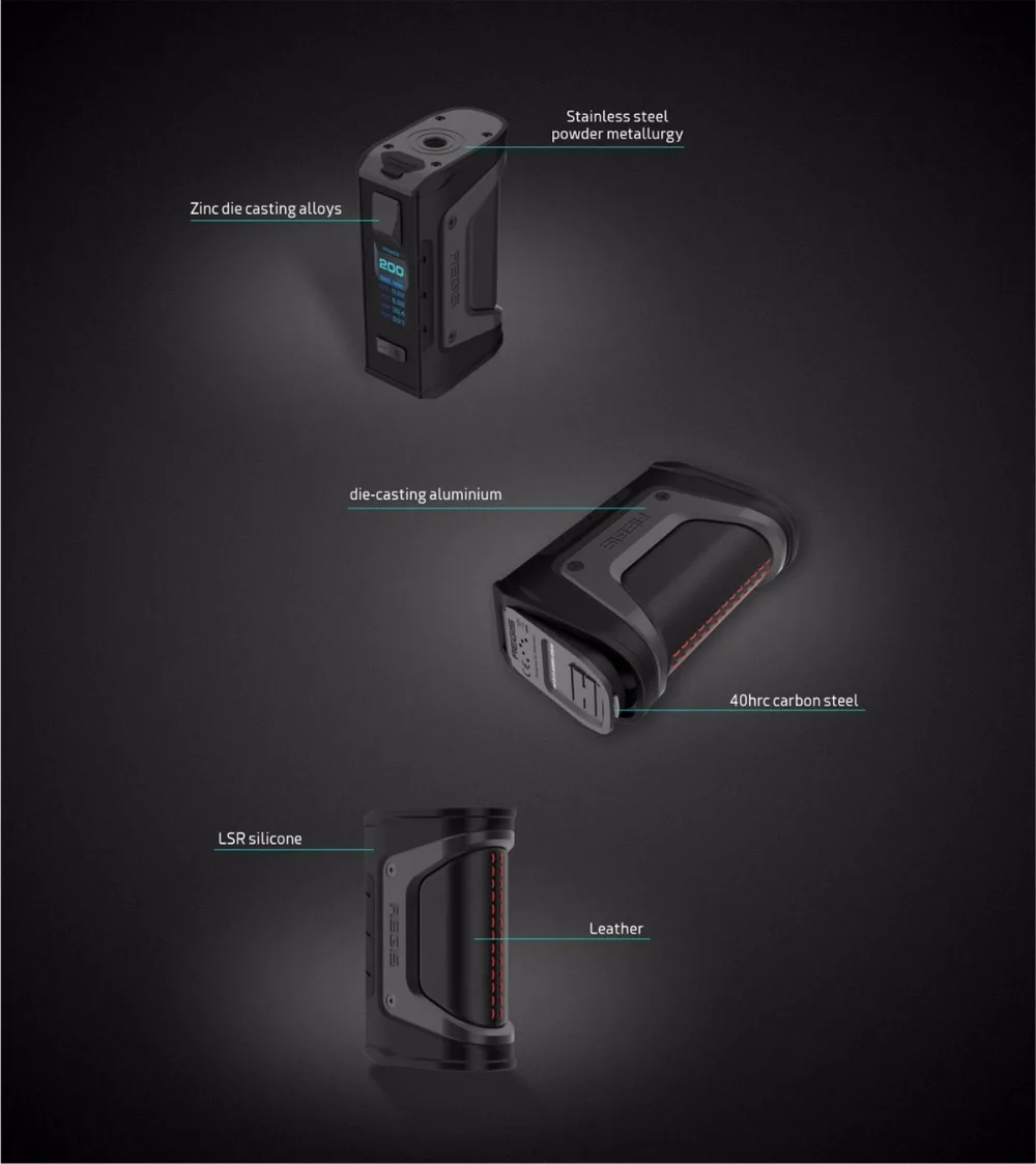 Original Geekvape Aegis Legend Kit 200W Electronic Cigarette Kit with 4ml Aero Mesh Sub Ohm Tank Powered by Dual 18650 Battery 014