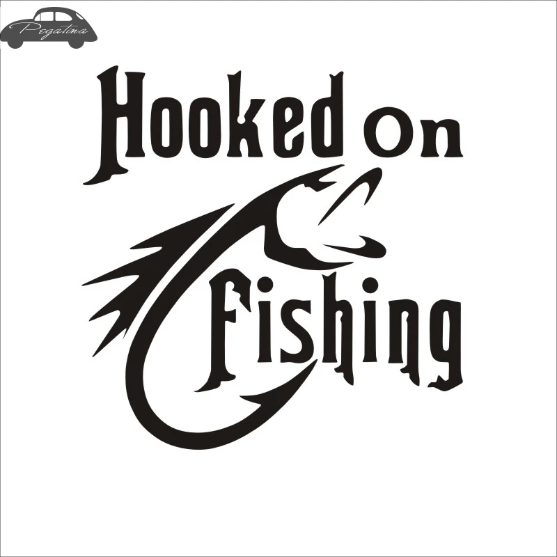 Hooked on Walleye Fishing Hook Window Decal 
