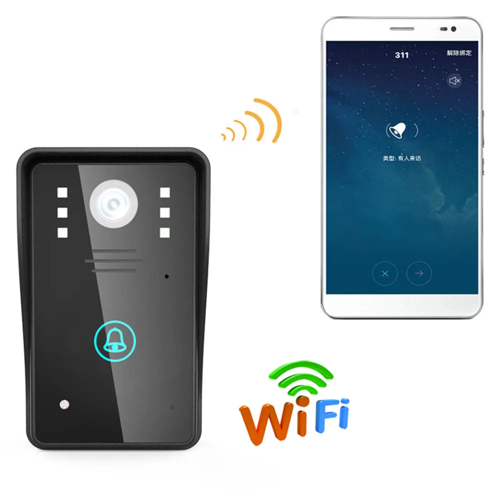 HD 720P беспроводной wifi видео телефон двери дверной звонок Домофон ночного видения водонепроницаемый