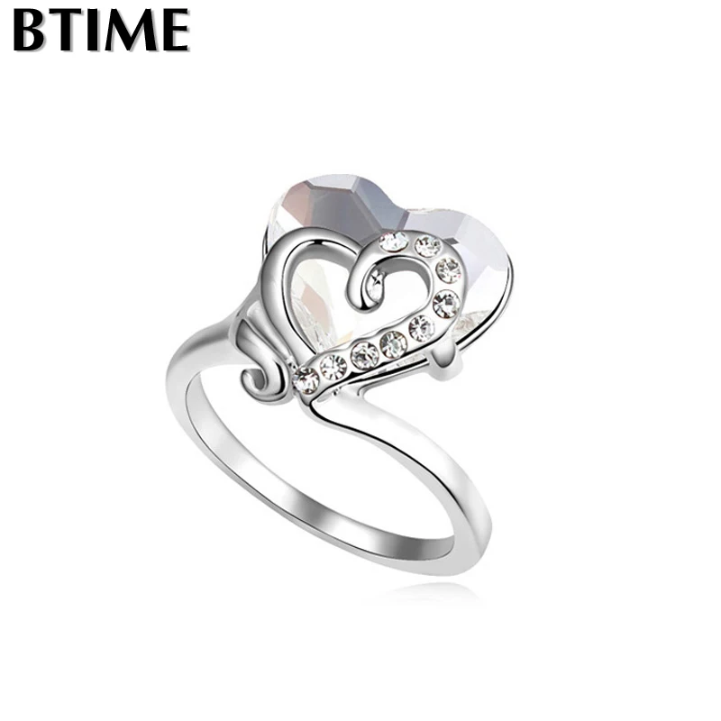 Heart Engagement Ring Made with Love Rings for Women Vintage Wedding