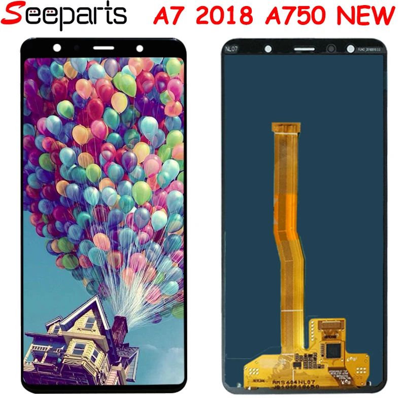 Для samsung Galaxy A7 SM-A750F A750F A750 lcd с рамкой дисплей кодирующий преобразователь сенсорного экрана в сборе Замена тест A750 lcd