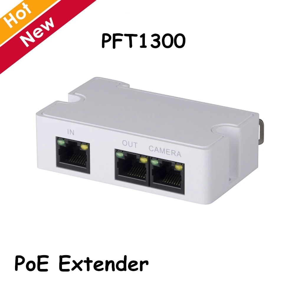 Dahua PoE Extender PFT1300 1 RJ45 10/100M PoE power supply input Ip camera accessory for ip