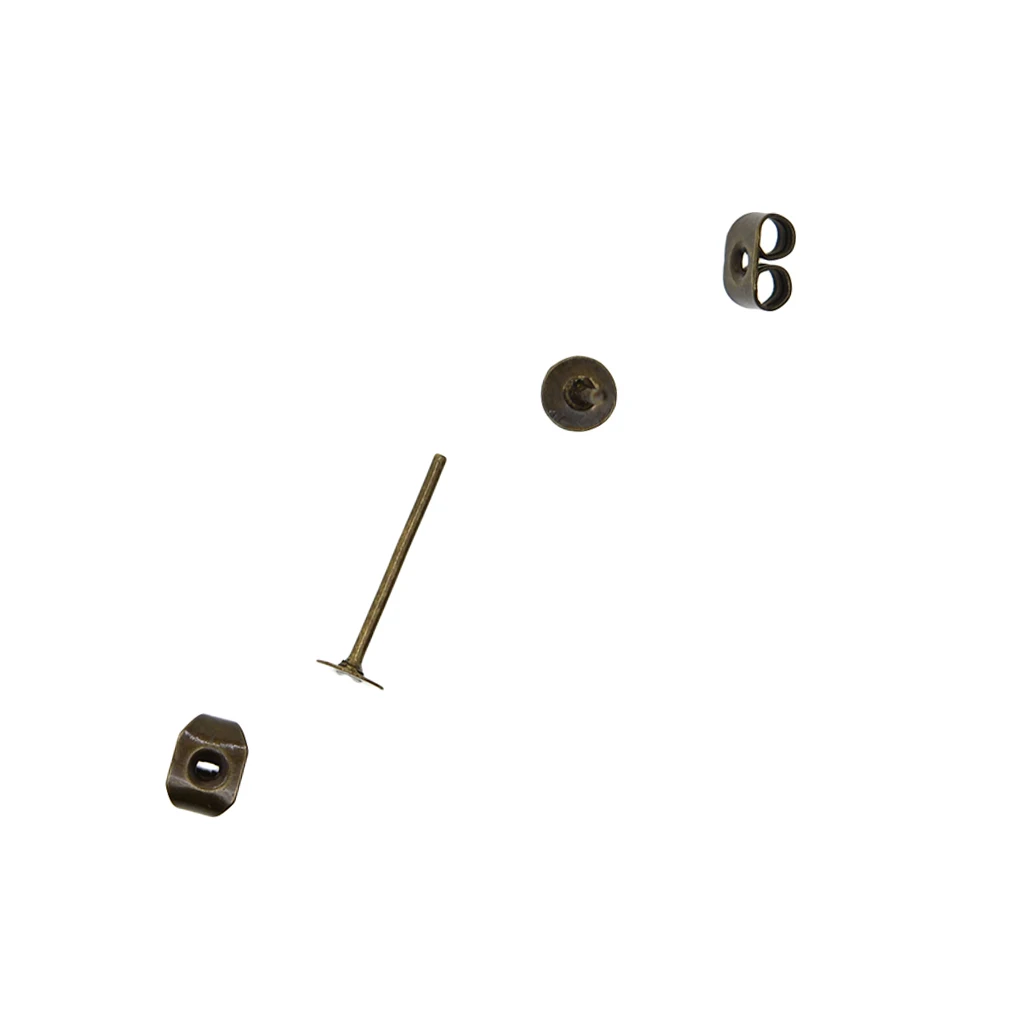 20pcs 4mm Iron Earrings Blank Round Flar Pad Earring Posts and Backs Findings DIY Earring Supplies