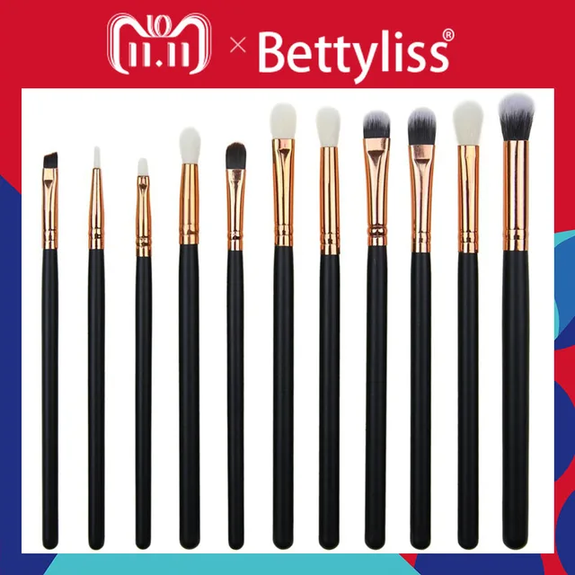 Bettyliss 12 قطع ظلال ماكياج فرش مجموعة برو pinceaux ماكويلاج الحاجب فرشاة مزج المكياج فرش لينة الاصطناعية الشعر