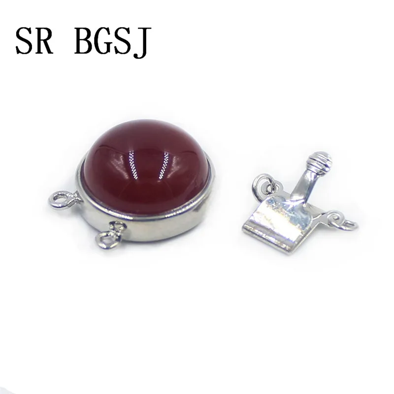 Free shipping 2 strand Kinds of Gems Jewelry Making Coin Shape Box Stone Clasp 18mm|Ювелирная фурнитура и компоненты| |