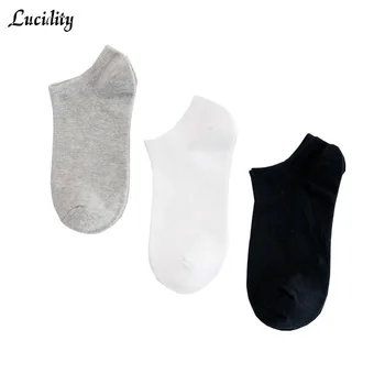 

Invisible Socks Summer Man Short Cotton Socks Black White Gray Solid Color Non-Slip Socks Boat Men 6pairs/lot=12pieces
