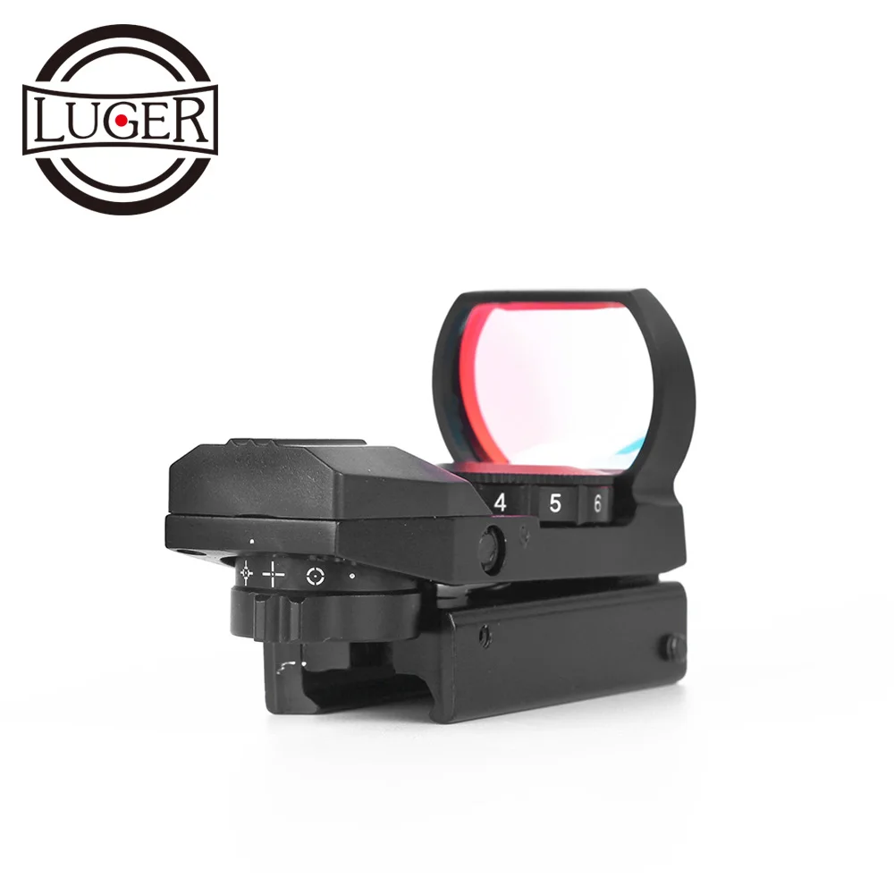 

LUGER Hunting Optics Holographic Red Dot Sight Scope Tactical Reflex 4 Reticle 11/20mm Rail Collimator Sight Riflescope