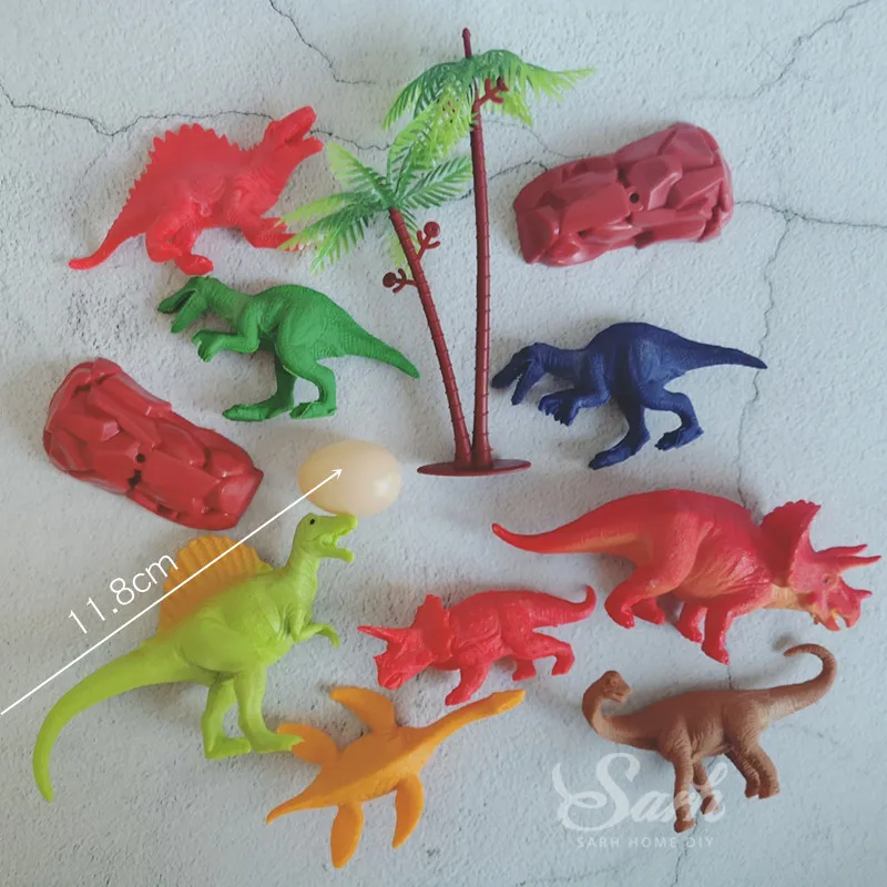 Коко дерево лист мультфильм Динозавр торт Топпер десерт украшения на день рождения прекрасные подарки - Цвет: Dinosaur set big