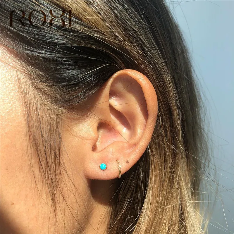 ROXI Stud Earrings for Women Girls Gift Boho Jewelry Synthetic Turquoises Earrings Summer Wedding Earrings Pendientes Mujer