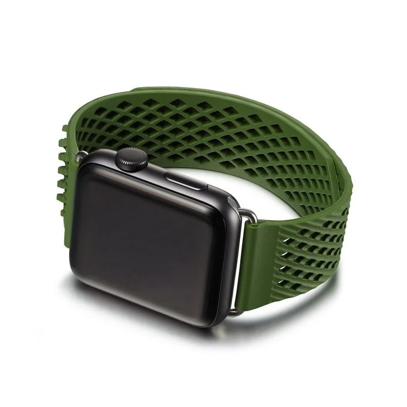 Без пряжки дизайн мягкий силиконовый ремешок для часов для Apple Watch серии 1/2 38 мм 42 мм Спортивный Браслет, подходит для запястья 160-210 мм