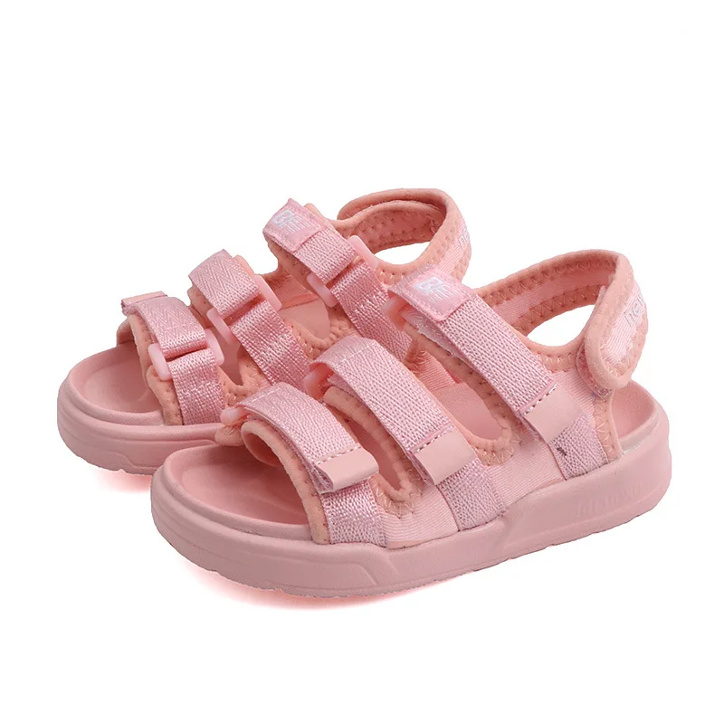 MHYONS/ г. Новые летние детские сандалии Корейская версия ленты для мальчиков пляжная обувь дышащая легкая лайкра обувь для девочек