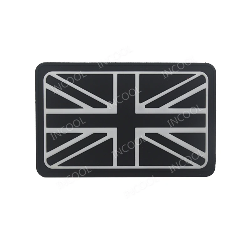 Великобритания Франция Германия Италия США Россия Чешский Канада США Испания ПВХ флаг военный боевой патч тактические резиновые флаги значки - Цвет: United Kingdom White