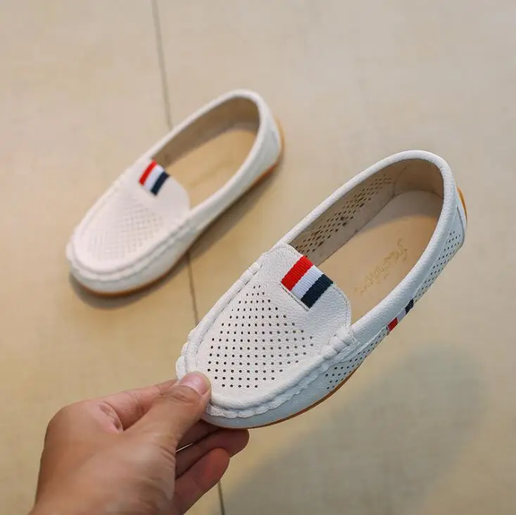 Демисезонный детская обувь для малышей-мальчиков; из искусственной кожи; мягкая дышащая обувь для мальчиков; Лоферы#8E270136 - Цвет: Белый