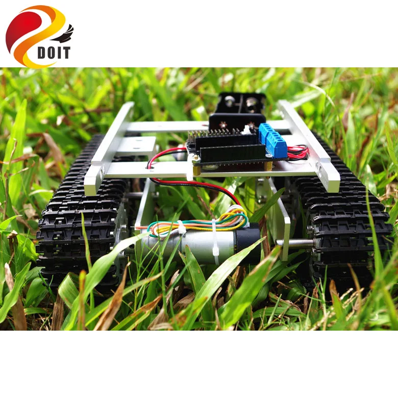Best Offers T100 RC Metalen WiFi Robot Tank Chassis Bestuurd door Android iOS Telefoon met Nodemcu ESP8266 Motor Aangedreven Board Kit DIY