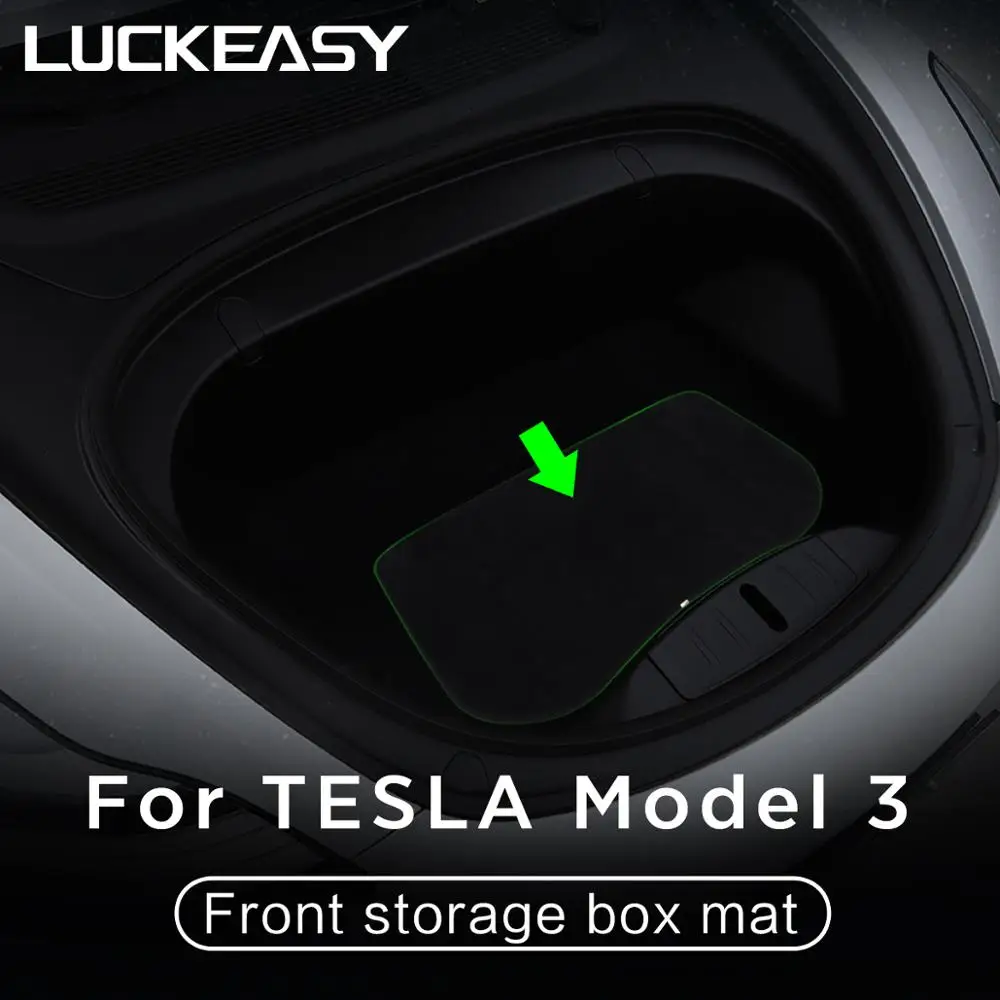 

LUCKEASY Front storage box mat for Tesla Model 3 2017 - 2019 dedicated Anti-skid anti-vibration car modification