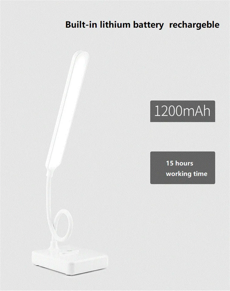 Светодиодный USB перезаряжаемая настольная лампа Гибкая 360 градусов Настольная декоративная защита для глаз затемняемая Сенсорная лампа для чтения лампы для Кабинета