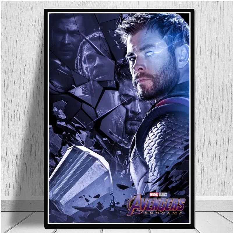 Капитан Америка Мстители эндигра фильм Marvel персонажи Железный человек художественная живопись плакат печать настенные картины гостиная домашний декор - Цвет: Белый