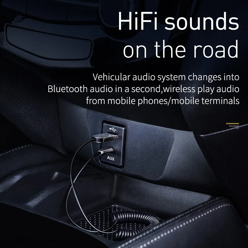 Baseus Ba01 Aux Adaptador Bluetooth no Carro Receptor Bluetooth Dongle Usb para 3.5 mm Jack de Áudio sem Fio Música Hands Kit para Carro - Image 5
