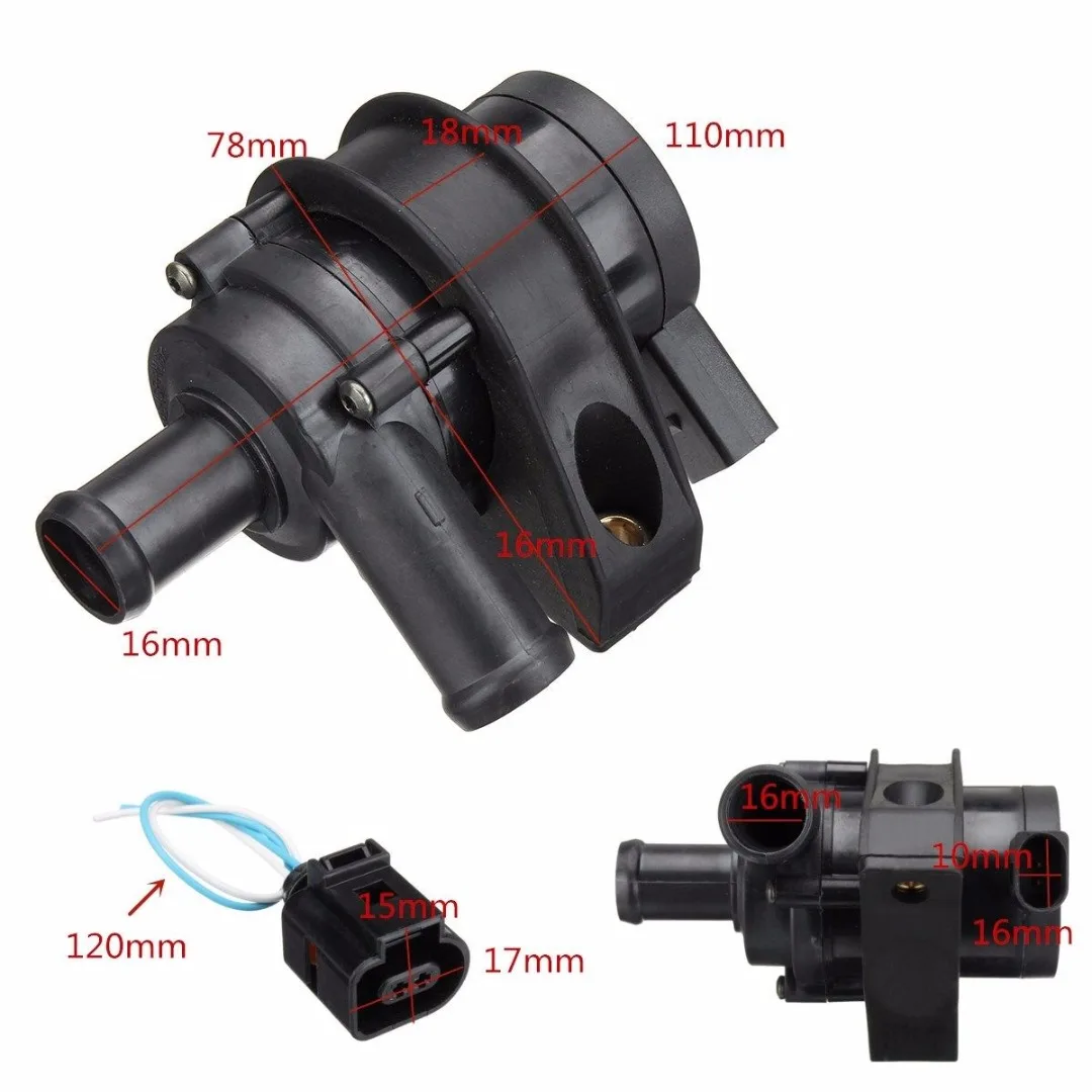 Black Engine Circulating Cooling Water Pump Auxiliary For V-W Jet-ta Golf G-TI Passat CC 1K0 965 561 J 1K0965561J