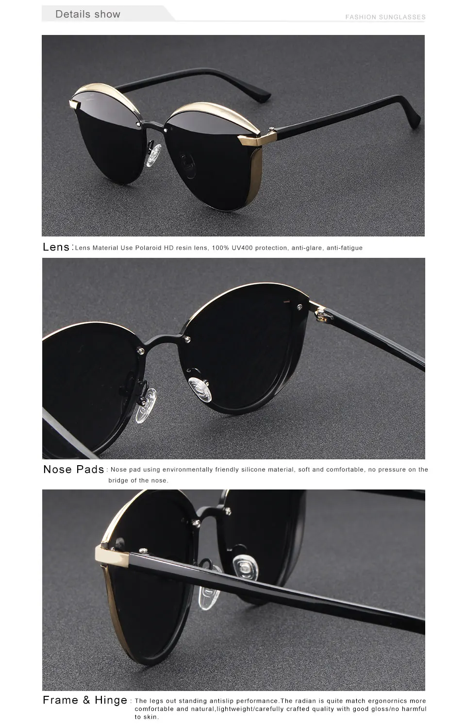 KINGSEVEN Cat Eye Sunglasses For Women Polarized Vintage Shades