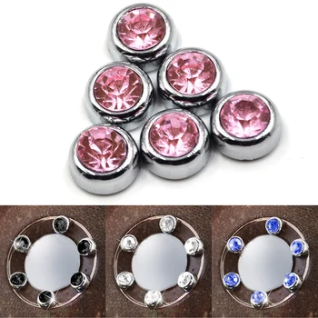 

6Pcs 13mm Crystal Rhinestones Auto Decor DIY Accessories Diamond Self Adhesive Sticker on Cars for Mirror Steering Wheel Glass