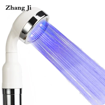

Zhang Ji Beautiful White Temperature Control LED Shower Head Detachable ABS Plastic Colorful Light Handheld Showerhead