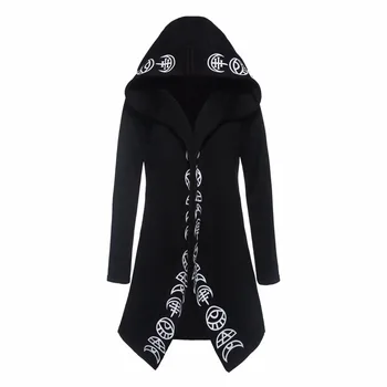 

Kinikiss 2019 Men Gothic Hoodies Plus Size S-6XL Casual Cool Black Sweatshirts Loose Cotton Hooded Couples Print Punk Hoodies