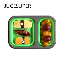 Silikon Feste Bento Lunch Box Hohe Kapazität kinder Geschirr Tragbare Lebensmittelbehälter Küchenwerkzeuge Hohe Qualität Für Camping