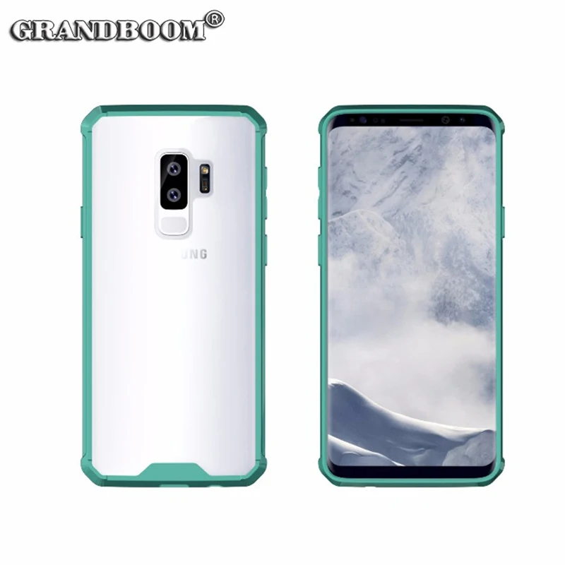 

Clear Crystal Hard Acrylic Hybrid TPU Bumper Case For Samsung Galaxy S9 S8 Plus S7 S6 Edge Note 9 8 Heavy Duty Back Shell Cover