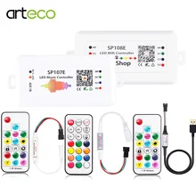 5-24 В ws2811 ws2812 контроллер мини 3Key RF 17Key 21Key Bluetooth музыкальный Wifi контроллер для светодиодной полосы пикселей ws2812 SP110E SP107E