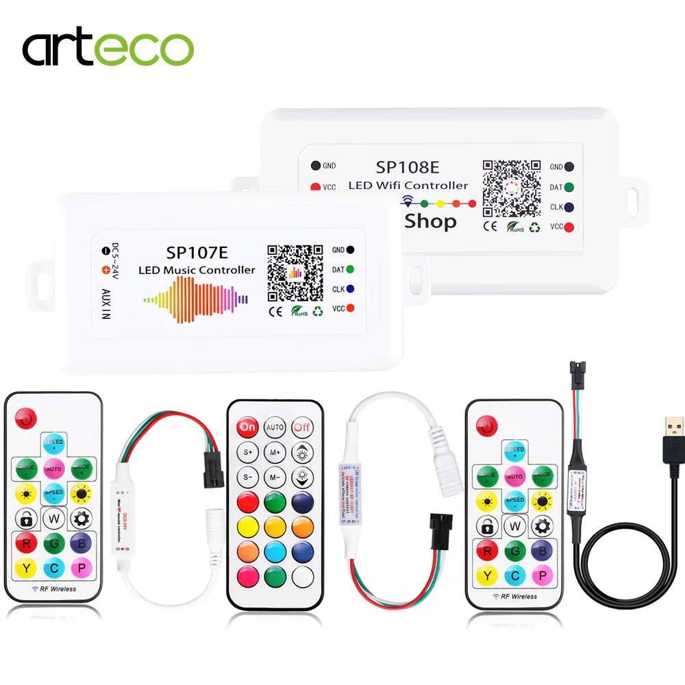 Мини контроллер ws2811 ws2812 5 24 В 3 ключа RF 17Key 21Key Bluetooth музыка Wi Fi для светодиодной