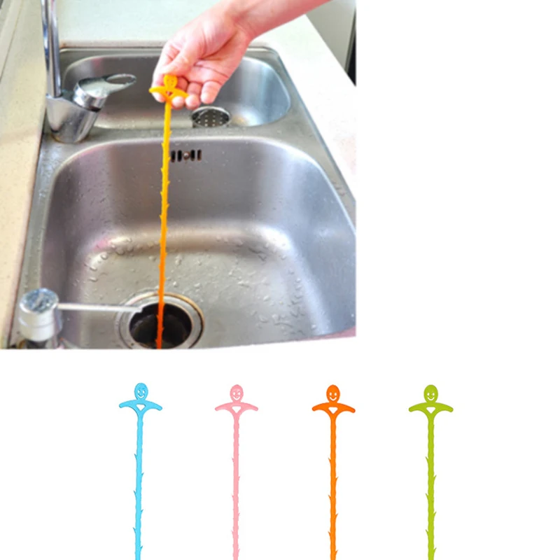

Sink Garbage Drain Kitchen Hair Remover Loose Device Cleaning Tool Hook Pipeline Dredge Clean Anti-Blocking (Random Color)