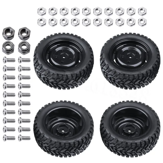 Special Offers 4pcs/Lot 2.99" / 76mm 1:10th RC Rally Tires Tyres & Wheel Rims Set foam inserted 12mm Hex Hub with M4 Lock Nut Hobby Car Parts