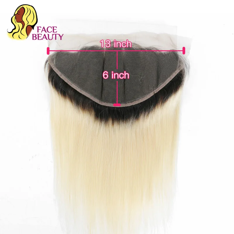 Фронтальная лента Facebeauty 13x6 с эффектом от уха до 1B/613 блондинка Реми Бразильская