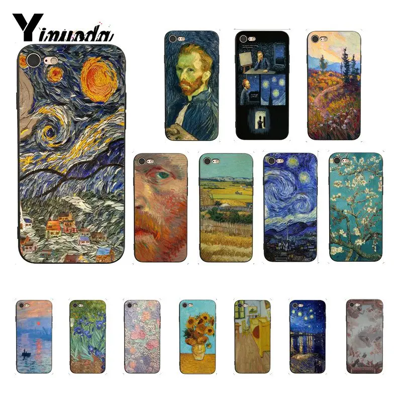 Yinuoda فان غوغ مليء بالنجوم ليلة اللوحة لينة سيليكون TPU الهاتف غطاء ل فون 8 7 6 6 S 6 زائد X XS ماكس 5 5 S SE XR Fundas كابا